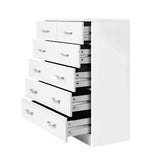 Tallboy 6 Chest of Drawers Dresser Table Storage Cabinet Bedroom White