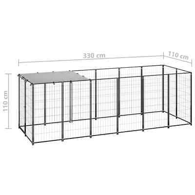 Steel Outdoor Kennel With Roof Dog Puppy Garden Play Pen Enclosure Lockable Cage