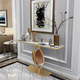 Exclusive Design Gold Leaf Console Table Entryway Accent Table Office Coffee Bar