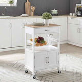 Modern Kitchen Island Storage Trolley Portable Table Workbench Cart