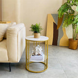 Premium Marble Sofa Side Table Corner Coffee Table End Table Bedside Table Gold