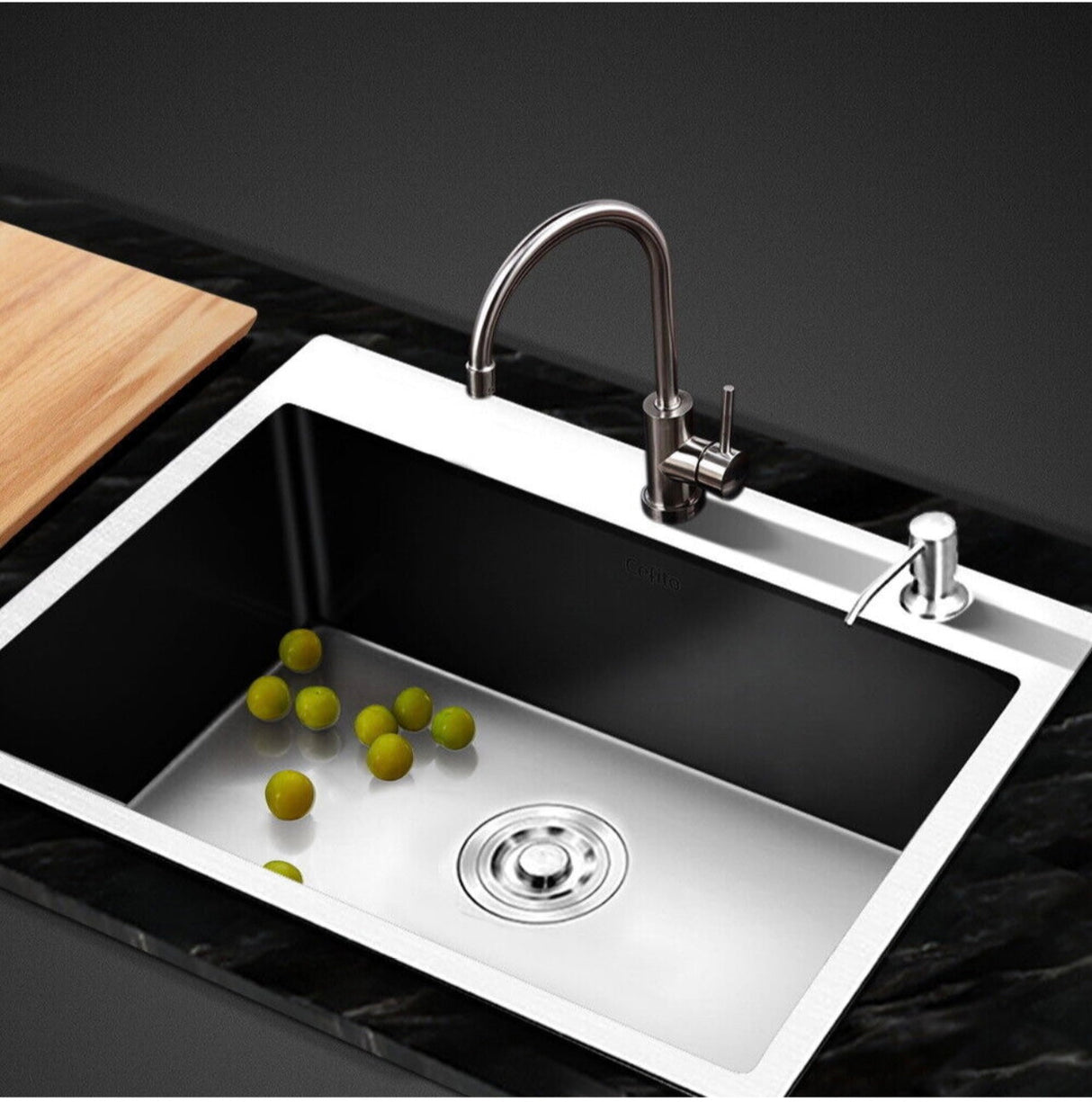 Stainless Steel Kitchen Sink Under/Topmount Sinks Laundry Bowl 600X450MM