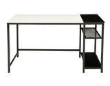 Computer Desk With 2 Tier Shelves Home Office Writing Study Table White Bl