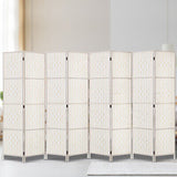 8 Panel Room Divider Screen Privacy Timber Foldable Dividers Stand White