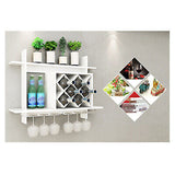 Bottle Glass Hold Wall-Mounted Wood Wine Rack Shelf Storage Bar Home Restaurant