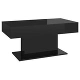 Coffee Table High Gloss Black 96x50x45 cm Engineered Wood