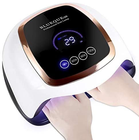 Gel UV LED Nail Lamp, 168W UV LED Nail Dryer for Gel Polish with 4 Timer Settings, Auto Sensor and LCD Touch Screen, Professional Gel Polish Light Curing Lamp for Salon and Home Use