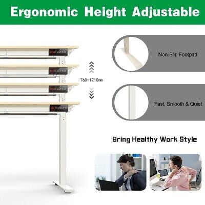 Electric standing Desk, 100 KG Computer sit stand Desk (120 x 60 cm)