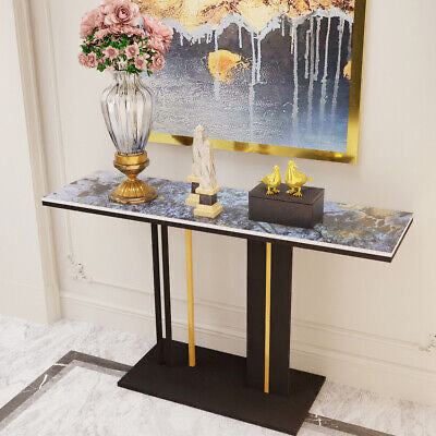 Blue Galaxy Marble Console Table Long Narrow Couch Table Hallway Display Stand