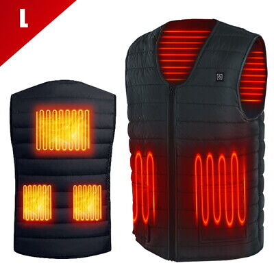 Electric Vest Heated Jacket USB Thermal Warm Heat Pad Winter Body Warmer Unisex