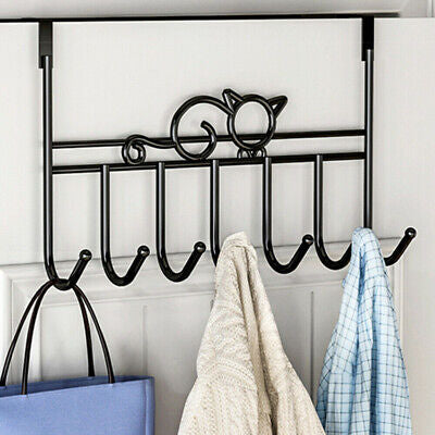 7 Hooks Clothes Storage Towel Coat Bag Hanging Rack Over The Door Hook Hanger