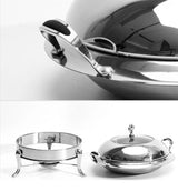 Commercial Chafing Dish Stainless Steel Round Buffet Warmer Alcohol Stove