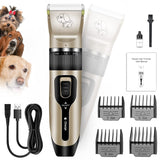 Dog Grooming 9IN1 Pet Hair Clippers, Dog Grooming Kit, Low Noise, Electric Quiet, Rechargeable, Cordless, Suitable for Dogs, Cats, and Other Pets (Clipper Set only)