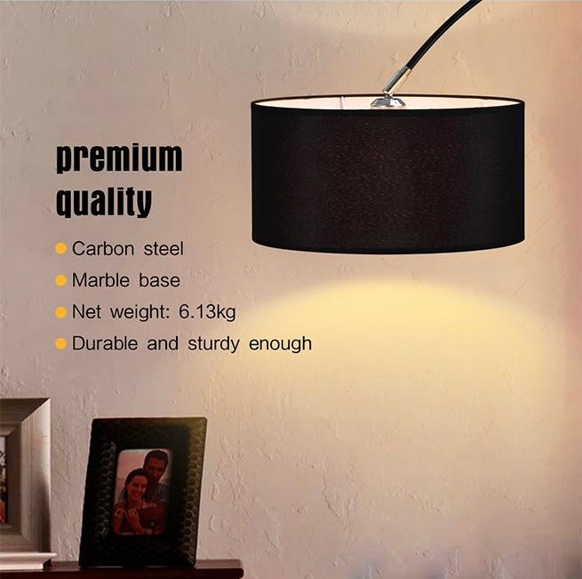 LED Floor Lamp Stand Free Standing Reading Lampshade Light Storage Table