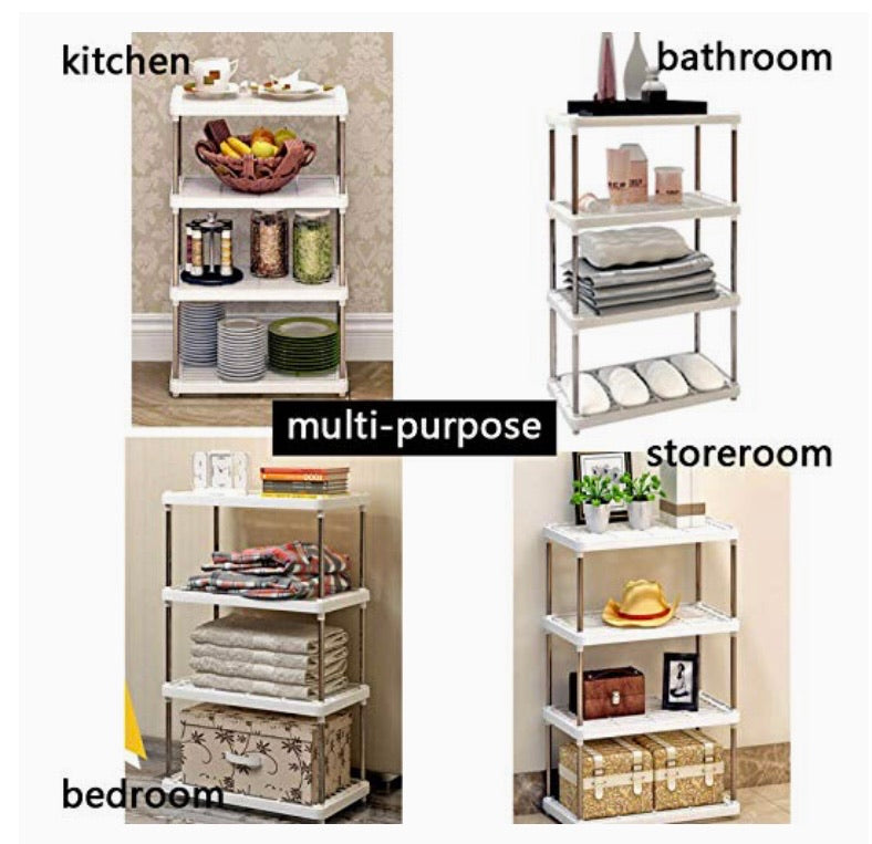 4 Tier Multi Bathroom Kitchen Storage Shower Shelf