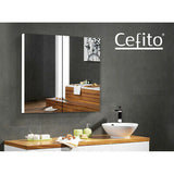 Cefito Bathroom Mirror Cabinet Shaving Vanity Medicine Wooden White 600mm x720mm