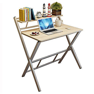 Folding Free Installation Desk Wooden Home Office Computer Desk Side Table