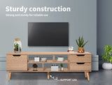 TV Cabinet Entertainment Unit Stand Storage Drawer Wooden Shelf Oak 140cm