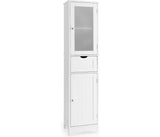 Freestanding Storage Cabinet, 170 Cm Tall Slim Bathroom Cabinet with 2 Adjustabl