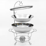 6L Stainless Steel Hotpot Chafing Dish Alcohol Stove Heater Buffet Food Warmer