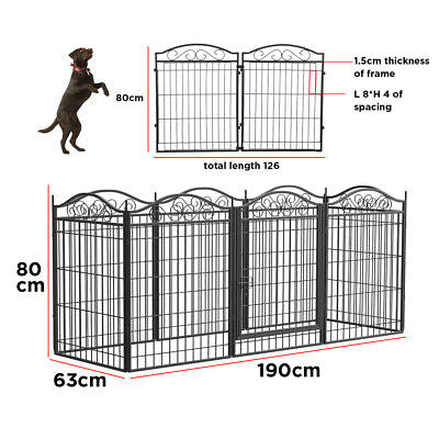 Dog Playpen Outdoor Yard Dog Fence Exercise Pen with Door for XXL Large Pet Dogs