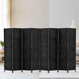 8 Panel Room Divider Screen Privacy Timber Foldable Dividers Stand Black