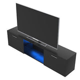 160CM TV Cabinet Stand Entertainment Unit Storage RGB LED & w/2 Drawers Black