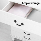 Chest of Drawers Dresser Table Lowboy Storage Cabinet White KUBI Bedroom