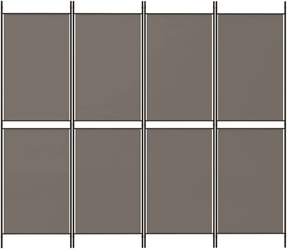 4-Panel Room Divider Living Room Bedroom Partition Privacy Protection Screen Room Separator Folding Dressing Wall Anthracite Fabric