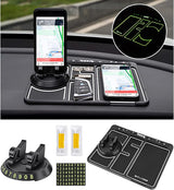 Non-Slip Phone Pad for 4-in-1 Car, 2022 New Multifunctional Anti-Slip Rubber Pad for Car Dashboard,Universal 360°Rotation Car Phone Holder,with Temporary Parking Number, Aromatherapy