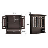 Wooden Wall Mounted Storage Cabinet Bathroom Bath Laundry Cupboard