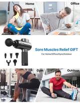 Muscle Massage Gun, Powerful and Quiet Massage Gun Deep Tissue Percussion Massager Gun for Athletes, Electric Back Massagers, Handheld Portable Body Massager Gun Ideal Gifts