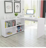 Corner Computer Desk L Shaped Student Study Table Home Workstation With Shelves