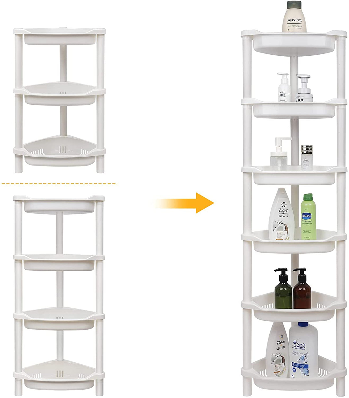 3 & 4 Tier Shower Caddy Corner