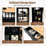 Kitchen Island Cart Rolling Serving Trolley w/Drop Leaf Spice Rack Shelves Black