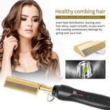 Hot Comb, AU Plug ClanKin Electric Hot Comb Ceramic Press Comb Beard/Hair Straightener, Straightening Comb for Men Women Travel and Home Use