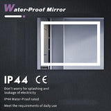 900x700mm Anti-fog Illuminated LED Bathroom Mirror [IP44] with Bluetooth Speaker