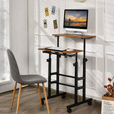 Standing Desk Mobile 2-Tier Adjustable Laptop Computer Table Sit Stand