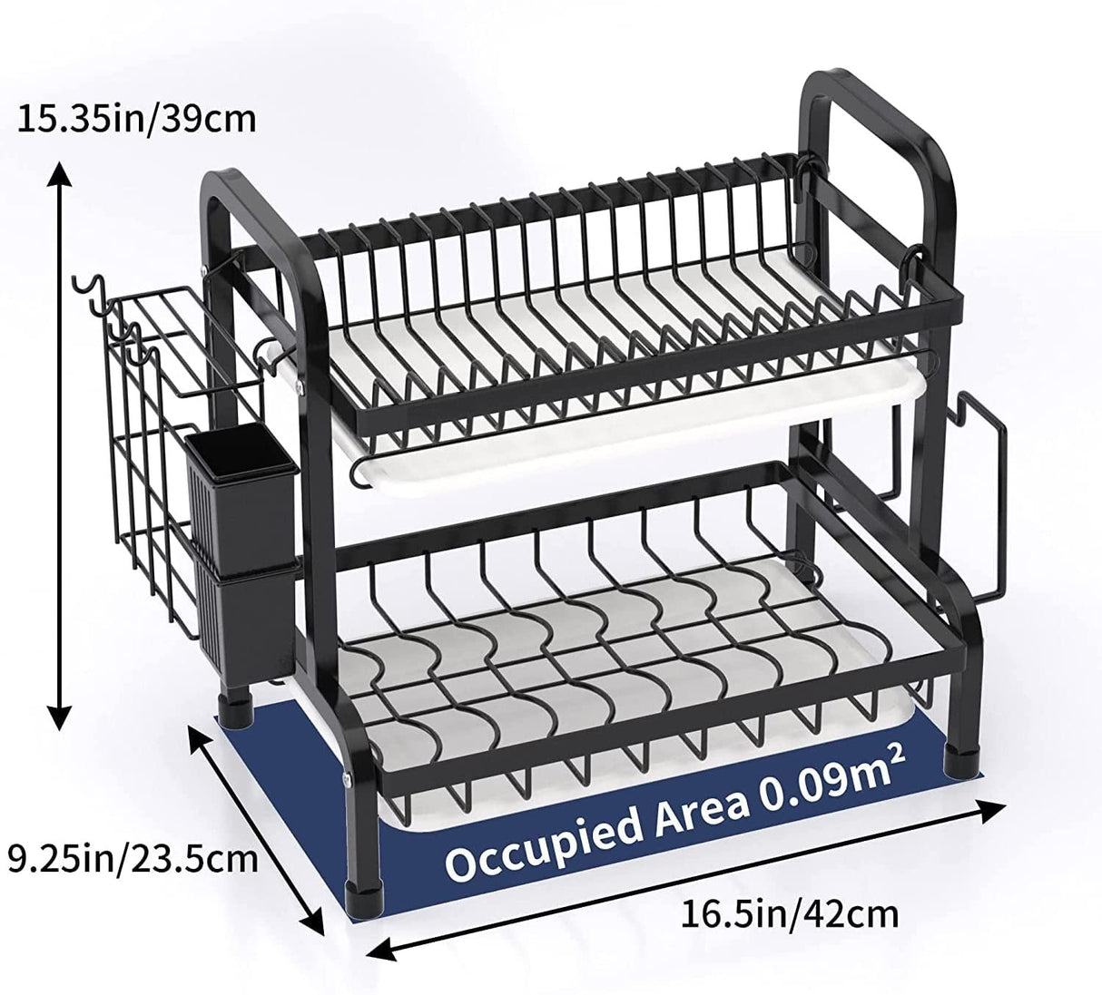 2 Tier Stainless Steel Kitchen Dish Rack