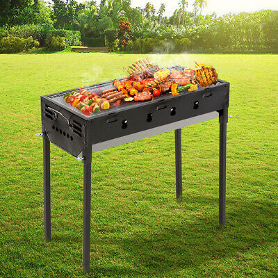 Charcoal BBQ Grill Portable Outdoor Barbecue Set Camping Picnic Smoker