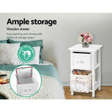 Artiss Bedside Tables Drawers Side Table Storage Cabinet Nightstand Bedroom x2