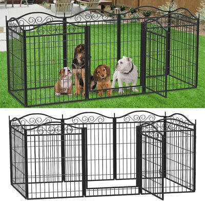 Dog Playpen Outdoor Yard Dog Fence Exercise Pen with Door for XXL Large Pet Dogs