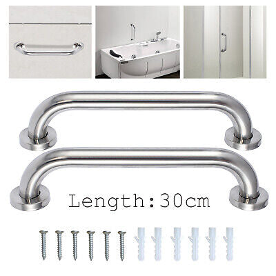 2X Safety Grip Bathroom Support Grab Handle Steel Bath Shower Toilet Hand Rail