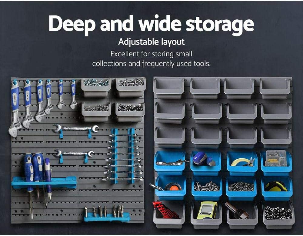 Wall-Mounted Storage Bin Rack Tool Box Garage Unit Shelving Organiser