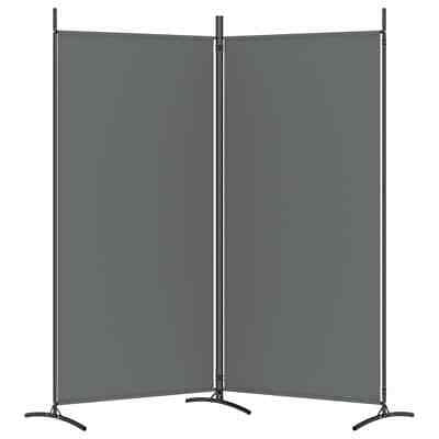 2-Panel Room Divider Anthracite 175x180 cm Fabric