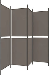 4-Panel Room Divider Living Room Bedroom Partition Privacy Protection Screen Room Separator Folding Dressing Wall Anthracite Fabric