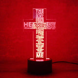 CRUCIFIX HOLY CROSS 3D Acrylic LED 7 Colour Night Light Touch Table Lamp Gift