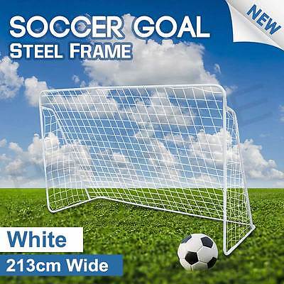 Portable Soccer Goal Post Net Steel Frame Outdoor Football Training Aid Practice