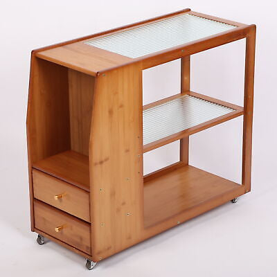 Movable Home Tea Coffee Table Small Tea Cart Office Solid Wood Mini Teaware Set