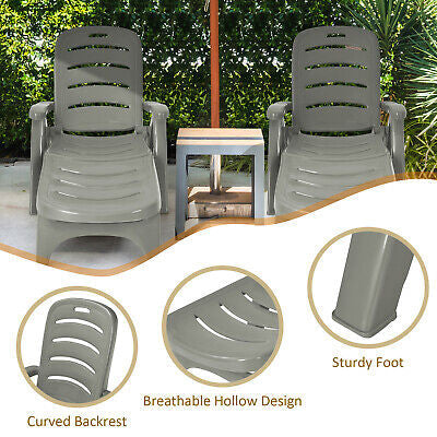 Outdoor Sun Lounge Folding Lounger Day Bed Recliner Chaise Beach Chair Furniture